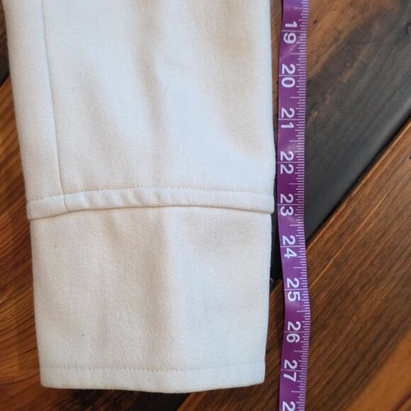 Tulle Anthropologie Women' Cream Wool Blend Pea Coat Mid Length Button Jacket S - Picture 14 of 14